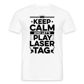 Keep Calm And Let's Play Lasertag Lasergame Player - Männer T-Shirt - Weiß - Vorne - AI Model Male 178 dark (178cm)