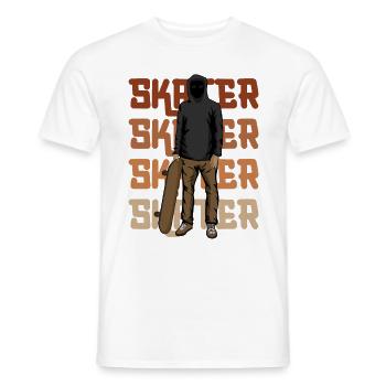 Skater Silhouette Skateboarder With Skateboard - Männer T-Shirt - Weiß - Vorne - AI Model Male 178 dark (178cm)