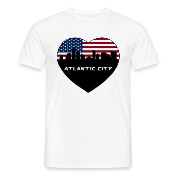 Atlantic City New Jersey USA Flagge Skyline Travel S - Männer T-Shirt - Weiß - Vorne - AI Model Male 178 dark (178cm)