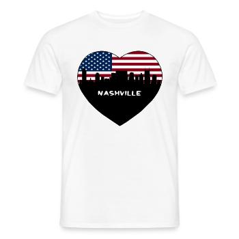 Nashville Tennessee USA Flagge Skyline Reisen Souven - Männer T-Shirt - Weiß - Vorne - AI Model Male 178 dark (178cm)
