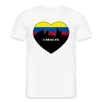 Caracas Venezuela Flag Skyline Travel Souvenir - Men's T-Shirt - white - Front - AI Model Male 178 dark (178cm)