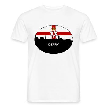 Derry Nordirland Flagge Skyline Travel Souveni - Männer T-Shirt - Weiß - Vorne - AI Model Male 178 dark (178cm)