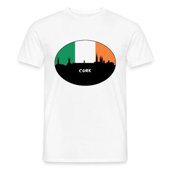Cork Irlande Flag Skyline Souvenir de voyage - T-shirt homme - blanc - Devant - AI Model Male 178 dark (178cm)