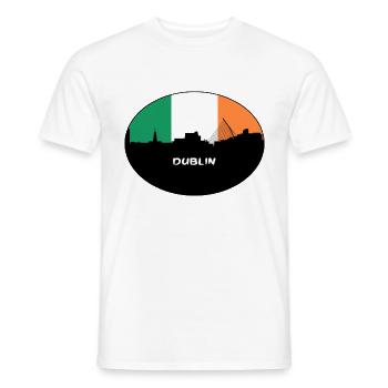 Dublin Irlande Flag Skyline Souvenir de voyage - T-shirt homme - blanc - Devant - AI Model Male 178 dark (178cm)