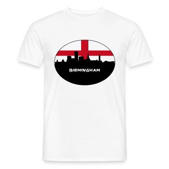 Birmingham Angleterre Flag Skyline Souvenir de voyage - T-shirt homme - blanc - Devant - AI Model Male 178 dark (178cm)