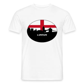Londres Angleterre Flag Skyline Souvenir de voyage - T-shirt homme - blanc - Devant - AI Model Male 178 dark (178cm)