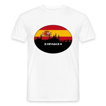 Saragosse Espagne Drapeau Skyline Silhouette Travel - T-shirt homme - blanc - Devant - AI Model Male 178 dark (178cm)