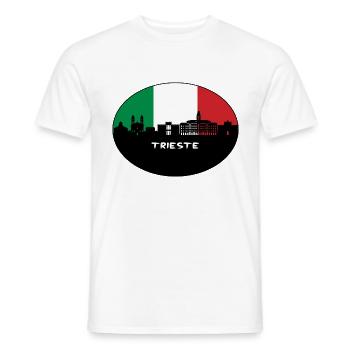 Trieste Italie Drapeau Skyline Voyage Silhouette - T-shirt homme - blanc - Devant - AI Model Male 178 dark (178cm)