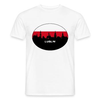 Lublin Pologne Flag Skyline Silhouette Voyage - T-shirt homme - blanc - Devant - AI Model Male 178 dark (178cm)