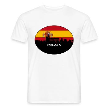 Malaga Spain Flag Skyline Silhouette Travel - Men's T-Shirt - white - Front - AI Model Male 178 dark (178cm)
