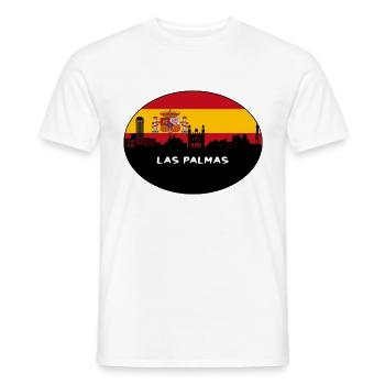 Las Palmas Spain Flag Skyline Silhouette Travel - Men's T-Shirt - white - Front - AI Model Male 178 dark (178cm)