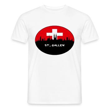 St. Gallen Suisse Drapeau Skyline Silhouette Tra - T-shirt homme - blanc - Devant - AI Model Male 178 dark (178cm)