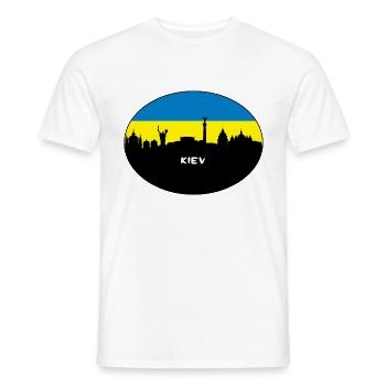 Kiew-Ukraine-Flaggen-Skyline-Schattenbild-Reise - Männer T-Shirt - Weiß - Vorne - AI Model Male 178 dark (178cm)