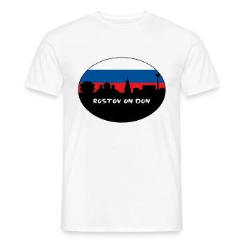 Rostow am Don Russland Flagge Skyline Silhouette Trave - Männer T-Shirt - Weiß - Vorne - AI Model Male 178 dark (178cm)