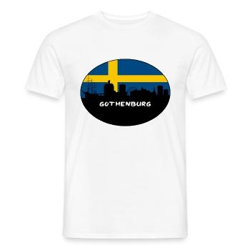 Göteborg Suède Drapeau Skyline Silhouette Travel - T-shirt homme - blanc - Devant - AI Model Male 178 dark (178cm)
