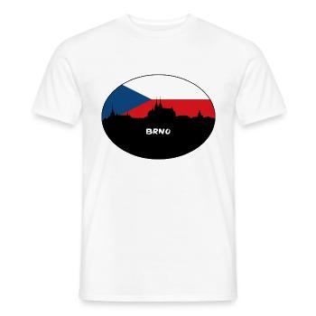 Brünn Tschechien Flagge Skyline Silhouette Reisen - Männer T-Shirt - Weiß - Vorne - AI Model Male 178 dark (178cm)