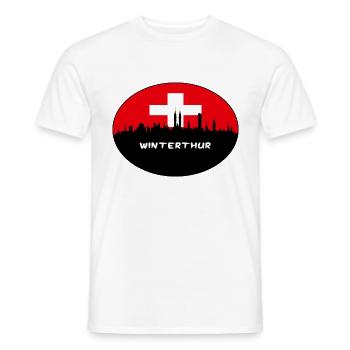 Winterthur Schweiz Flagge Skyline Silhouette Tra - Männer T-Shirt - Weiß - Vorne - AI Model Male 178 dark (178cm)