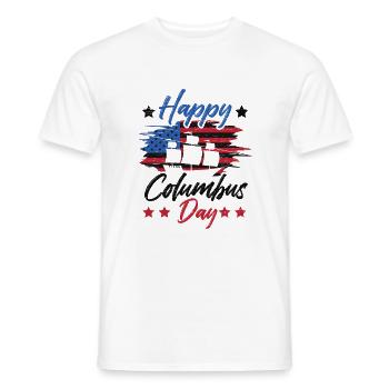Columbus Day 1942 Italien américain - T-shirt homme - blanc - Devant - AI Model Male 178 dark (178cm)