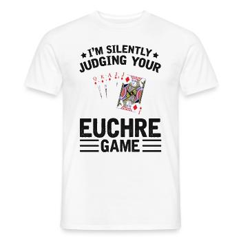 Beurteilen Sie Ihr Euchre-spiel - - Männer T-Shirt - Weiß - Vorne - AI Model Male 178 dark (178cm)