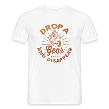 Drop A Gear And Dissapear Dirt Biker Motocross End - Männer T-Shirt - Weiß - Vorne - AI Model Male 178 dark (178cm)
