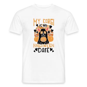 Kürbis-hundebesitzer-haustier-tier-hundcorgi My - Männer T-Shirt - Weiß - Vorne - AI Model Male 178 dark (178cm)