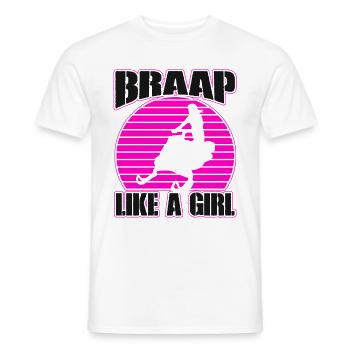 Braap Like A Girl Snowmobile Snowmobile - Men's T-Shirt - white - Front - AI Model Male 178 dark (178cm)