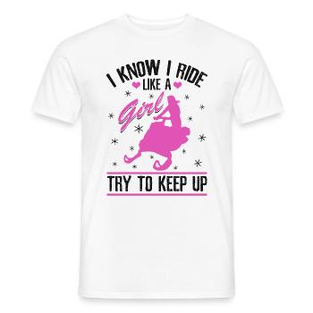Ride Like Girl Snowmobile Snowmobile - Men's T-Shirt - white - Front - AI Model Male 178 dark (178cm)