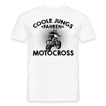 Coole Jungs Fahren Motocross Enduro Motorradfahren - Männer T-Shirt - Weiß - Vorne - AI Model Male 178 dark (178cm)
