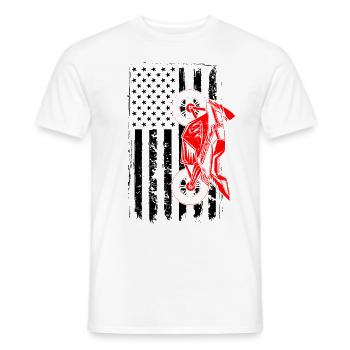 Retro Graphic Motorcycle Rider Motorcyclist Biker - Männer T-Shirt - Weiß - Vorne - AI Model Male 178 dark (178cm)