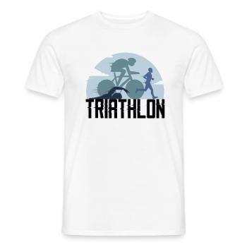 Triathlon Laufen - Männer T-Shirt - Weiß - Vorne - AI Model Male 178 dark (178cm)