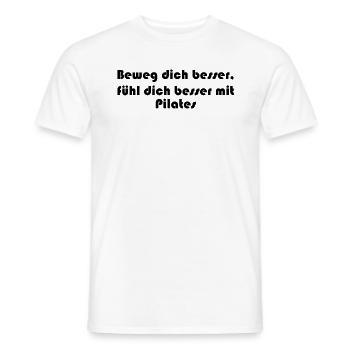 Pilates - Beweg dich besser, fühl dich besser mit - Männer T-Shirt - Weiß - Vorne - AI Model Male 178 dark (178cm)