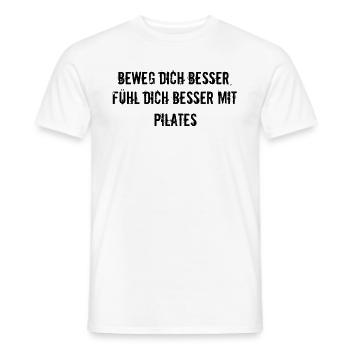 Pilates - Beweg dich besser, fühl dich besser mit - Männer T-Shirt - Weiß - Vorne - AI Model Male 178 dark (178cm)