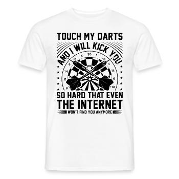 Touch My Darts And I Will Kick You Dart Player Dar - Men's T-Shirt - white - Front - AI Model Male 178 dark (178cm)