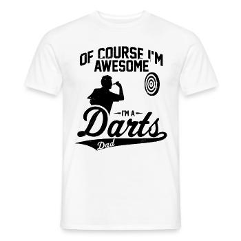 Of Course I'm Awesome I'm A Darts Dad Dart Player - Men's T-Shirt - white - Front - AI Model Male 178 dark (178cm)