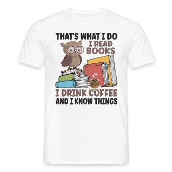 Je lis des livres - T-shirt homme - blanc - Devant - AI Model Male 178 dark (178cm)