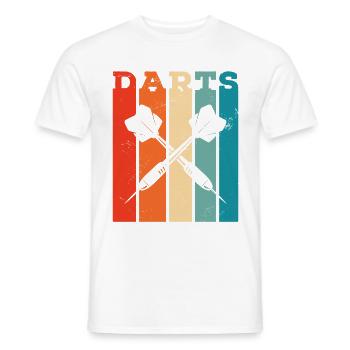 Retro Graphic Dart Player Darts Dartboard Bullseye - Men's T-Shirt - white - Front - AI Model Male 178 dark (178cm)