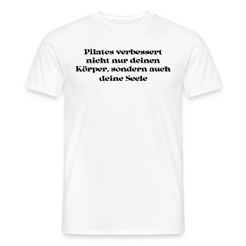 Pilates - Pilates verbessert nicht nur deinen - Männer T-Shirt - Weiß - Vorne - AI Model Male 178 dark (178cm)