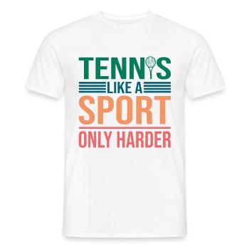 Citation amusante Le tennis comme un sport seulement plus difficile - T-shirt homme - blanc - Devant - AI Model Male 178 dark (178cm)