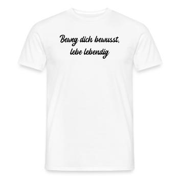 Pilates - Beweg dich bewusst, lebe lebendig - Männer T-Shirt - Weiß - Vorne - AI Model Male 178 dark (178cm)