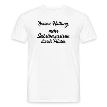 Pilates - Bessere Haltung, mehr Selbstbewusstsein - Männer T-Shirt - Weiß - Vorne - AI Model Male 178 dark (178cm)