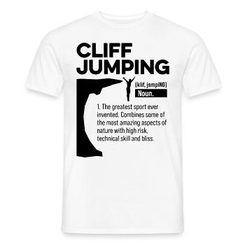 Cliff Jumping Noun Definition Tombstoning Cliff Di - Men's T-Shirt - white - Front - AI Model Male 178 dark (178cm)