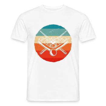 Retro Graphic Pool Billard Snooker Billard Cue 8-B - Men's T-Shirt - white - Front - AI Model Male 178 dark (178cm)