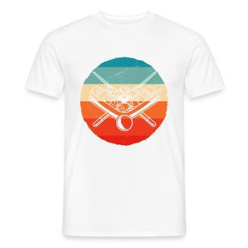 Retro Graphic Pool Billard Snooker Billard Cue 8-B - Men's T-Shirt - white - Front - AI Model Male 178 dark (178cm)