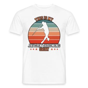 Javelin Throwing Javelin Throw - Men's T-Shirt - white - Front - AI Model Male 178 dark (178cm)