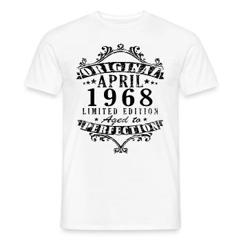 Avril 1968. Anniversaire avril 1968. Don 1968. - T-shirt homme - blanc - Devant - AI Model Male 178 dark (178cm)