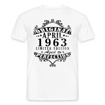 April 1963 Jubiläum 1963 Legenden April - Männer T-Shirt - Weiß - Vorne - AI Model Male 178 dark (178cm)