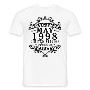Geschenkidee Mai 1998 - Männer T-Shirt - Weiß - Vorne - AI Model Male 178 dark (178cm)