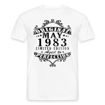 May 1983 Vintage vintage birthday retro - Men's T-Shirt - white - Front - AI Model Male 178 dark (178cm)
