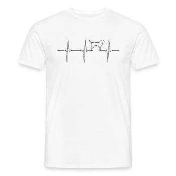 Rythme cardiaque ECG Labrador - T-shirt homme - blanc - Devant - AI Model Male 178 dark (178cm)