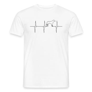 Rhodesian Ridgeback ECG heartbeat - Men's T-Shirt - white - Front - AI Model Male 178 dark (178cm)